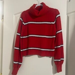 Turtleneck Red Sweater Size L